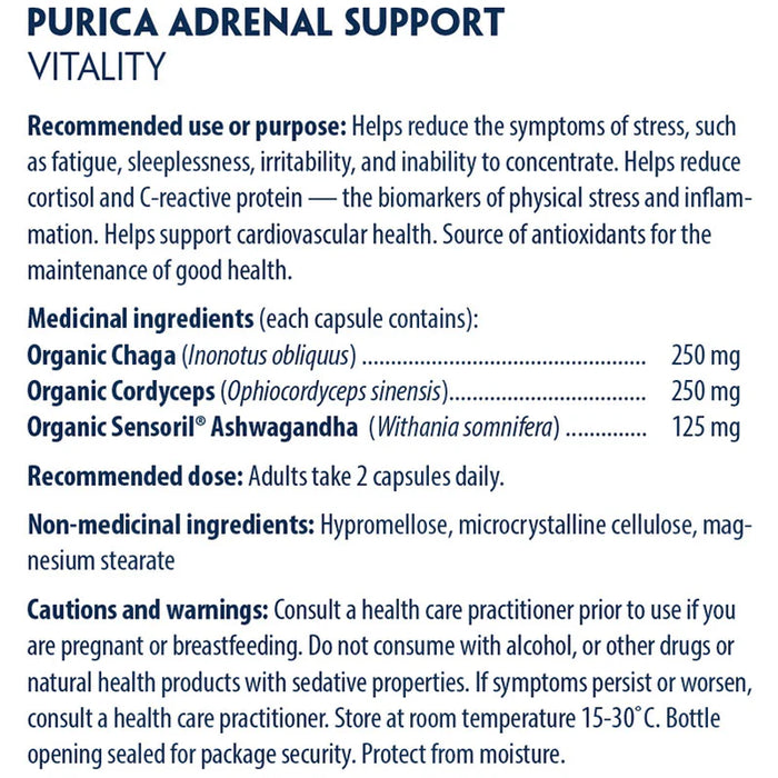 Purica Vitality Adrenal Support 60 Caps